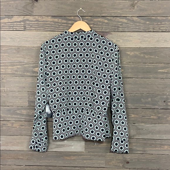 INC Green & Black Geometric Print Wrap Top NWT - Picture 6 of 7